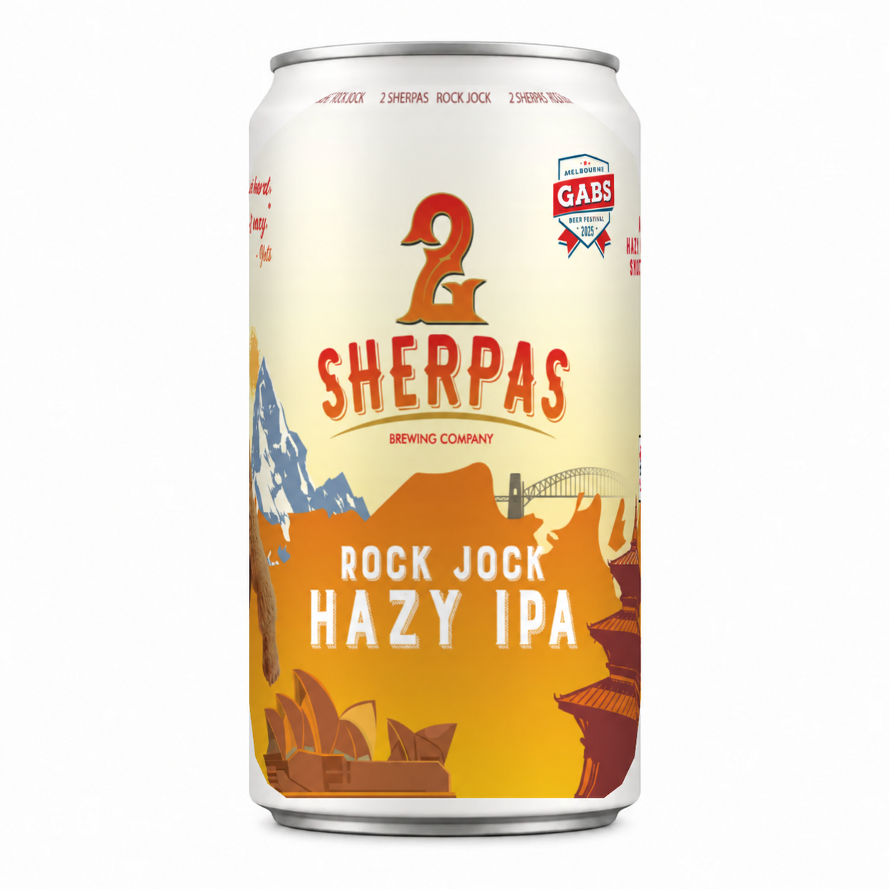 Rock Jock Hazy IPA front, 24 x 355 mL cans